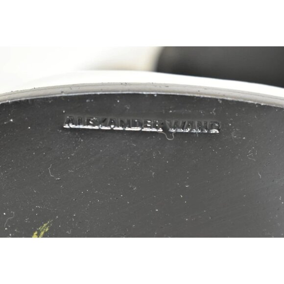 $725 Alexander Wang Gabi Leather Booties SILVER CUTOUT ALMOND 38.5 (TPO18) - Picture 9 of 9